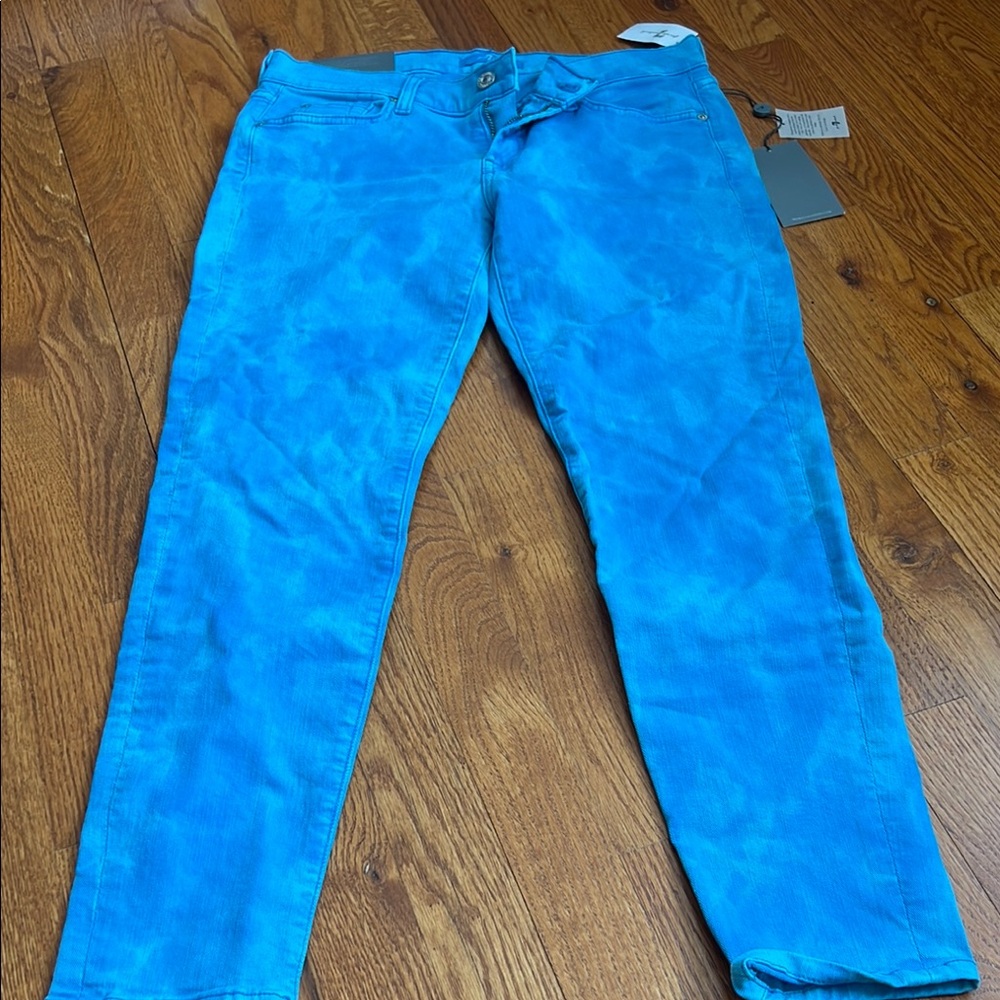 Women’s 7 for all man kind tie dye blue jean